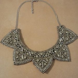 Rhinestone Felt Collar Necklace